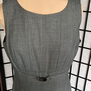 Tahari Black and White Twill Empire Waist Dress 10